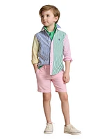 Little Boy's & Linen Flat Front Shorts