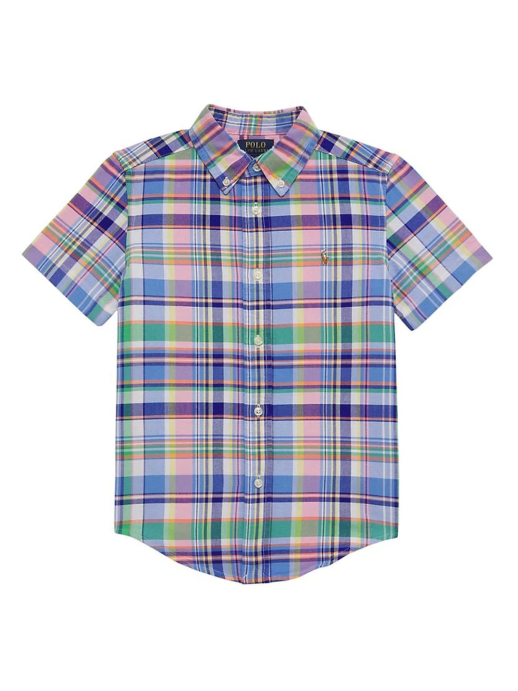 Little Boy's & Boy's Plaid Oxford Short-Sleeve Shirt