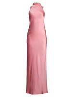 Evianna Satin Halter Gown