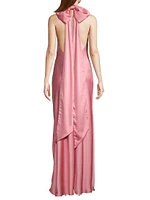 Evianna Satin Halter Gown