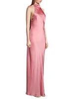 Evianna Satin Halter Gown