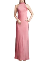 Evianna Satin Halter Gown