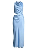 Amadeus Cowlneck Satin Maxi Dress