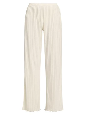 Pointelle Rib-Knit Pants