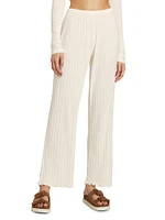 Pointelle Rib-Knit Pants