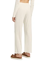 Pointelle Rib-Knit Pants