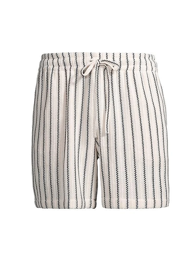 Wardrobe In The City Pinstriped Cotton Shorts