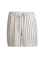 Wardrobe In The City Pinstriped Cotton Shorts