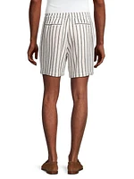 Wardrobe In The City Pinstriped Cotton Shorts