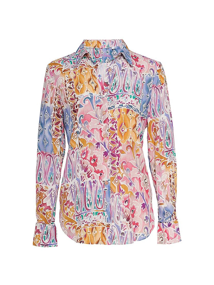 Gabriella Silk-Blend Paisley Shirt