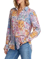 Gabriella Silk-Blend Paisley Shirt