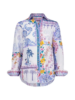 Carrie Patchwork Handkerchief-Print Shirt