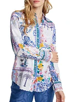 Carrie Patchwork Handkerchief-Print Shirt