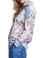 Carrie Patchwork Handkerchief-Print Shirt