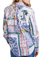 Carrie Patchwork Handkerchief-Print Shirt