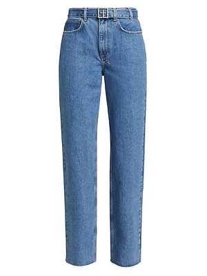 Express To Mars Playback Belted Straight-Leg Jeans