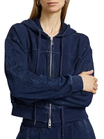 Express To Mars Origin Cropped Hoodie