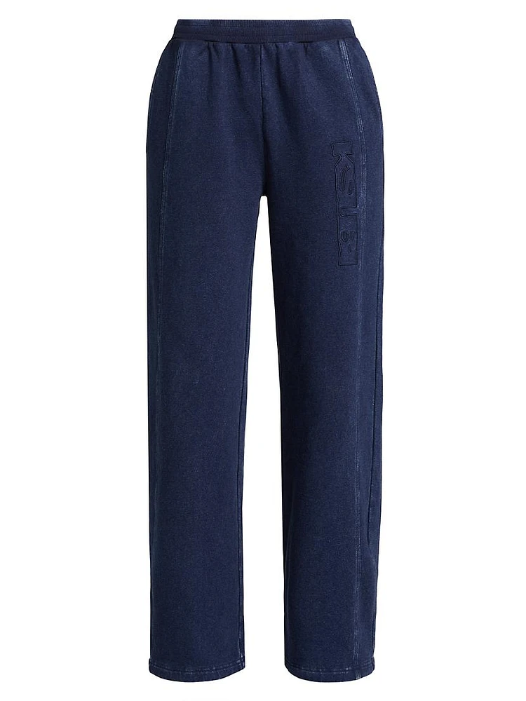 Express To Mars Origin Denim-Effect Fleece Sweatpants