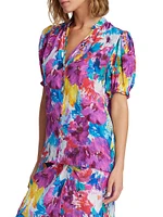 Mila Flower Bomb Crepe De Chine Blouse