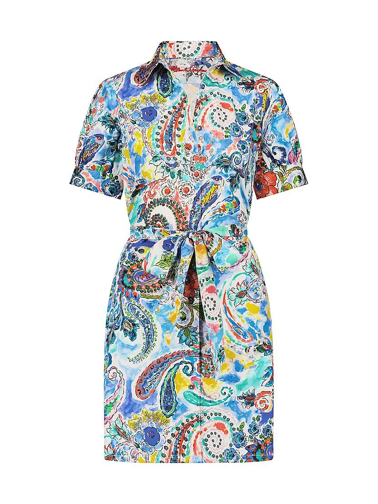 Carolina Watercolor Paisley Shirtdress Dress