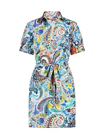 Carolina Watercolor Paisley Shirtdress Dress