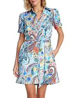 Carolina Watercolor Paisley Shirtdress Dress