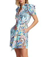 Carolina Watercolor Paisley Shirtdress Dress