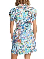 Carolina Watercolor Paisley Shirtdress Dress