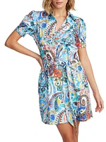 Carolina Watercolor Paisley Shirtdress Dress