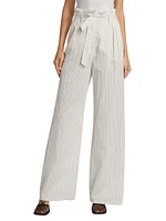 Xero Striped Paperbag-Waist Pants