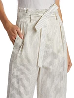 Xero Striped Paperbag-Waist Pants