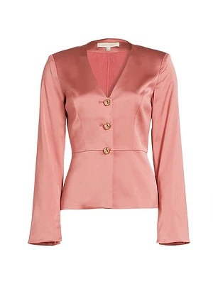 The Classy Button-Front Satin Top