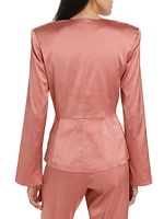 The Classy Button-Front Satin Top