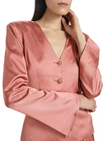 The Classy Button-Front Satin Top