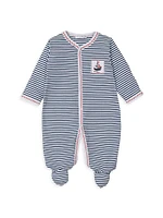 Baby Boy's Knit Striped Footie