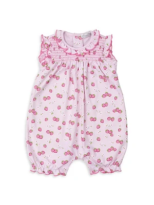 Baby Girl's Strawberry Bubble Sleeveless Playsuit