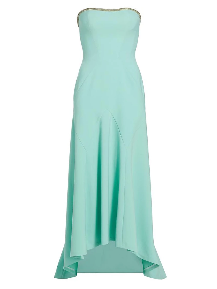 Charlotte Beaded-Trim High-Low Dress