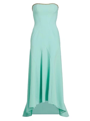 Charlotte Beaded-Trim High-Low Dress