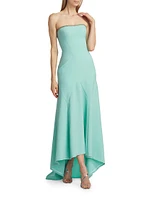 Charlotte Beaded-Trim High-Low Dress