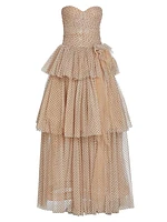 Estelle Tiered Point d'Espirit Corset Gown