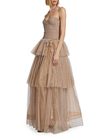 Estelle Tiered Point d'Espirit Corset Gown