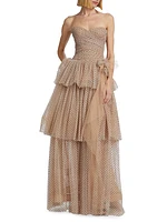 Estelle Tiered Point d'Espirit Corset Gown