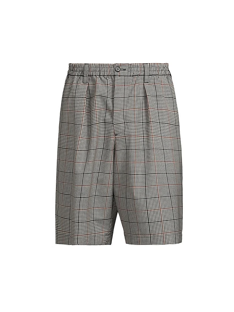 Checked Wool-Blend Bermuda Shorts