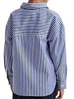 Little Girl's & Girl's Striped Button-Up High-Low Shirt