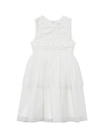 Little Girl's & Rocha Embellished Floral Dress