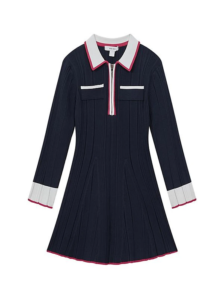 Little Girl's & Girl's Half-Zip Polo Sweater Shirtdress