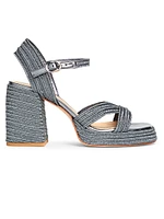 Valle 100MM Woven Block-Heel Sandals