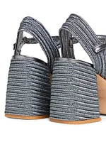 Valle 100MM Woven Block-Heel Sandals