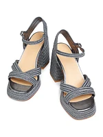 Valle 100MM Woven Block-Heel Sandals