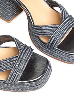 Valle 100MM Woven Block-Heel Sandals